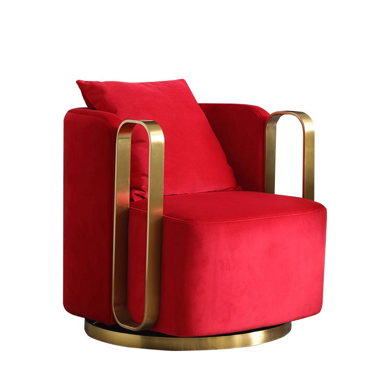 Glam Style Velvet ArmChair Solid Color Swivel Pillow Back Chair Clearhalo 'Accent Chairs' 'accent_chairs' 'Chairs & Seating' 'furn' 'furn_accent_chairs' 'Furniture' 'Living Room Furniture' 1200x1200_7151366c-6cc7-4614-9b25-2b82c1f1a1a6
