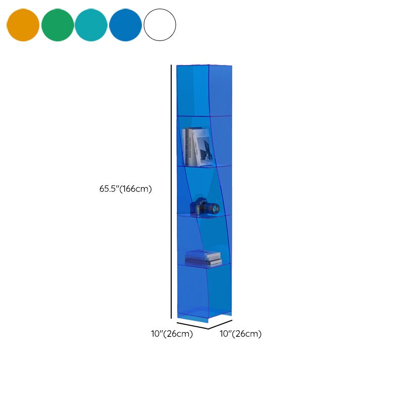 Modern Style Closed Back Bookcase Standard Acrylic Bookshelf with Shelves