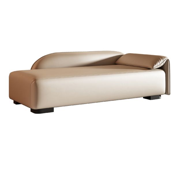 Scandinavian Upholstered Solid Color Genuine Leather One Armed Chaise Clearhalo 'Chairs & Seating' 'Chaise Lounge' 'chaise_lounge' 'furn' 'furn_chaise_lounge' 'Furniture' 'Living Room Furniture' 1200x1200_7151d154-9193-4e18-aab9-3dbf8f2d1e54