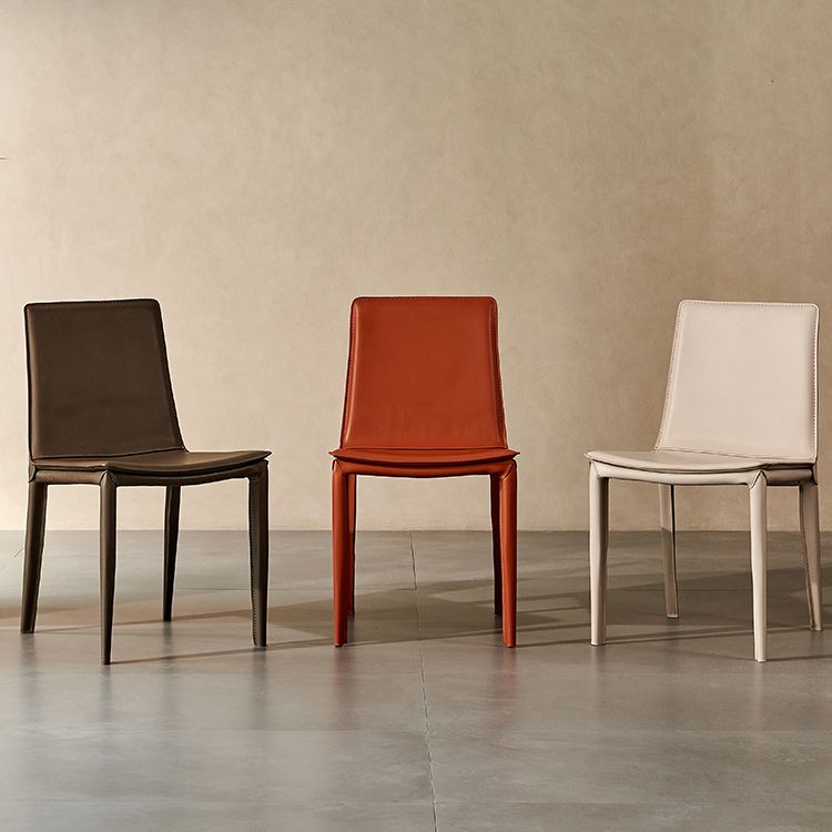 Contemporary Style Dining Chairs Armless Side Chairs with Metal Legs Clearhalo 'Dining Chairs' 'Dining Tables & Seating' 'dining_chair' 'furn' 'furn_dining_chair' 'Furniture' 'Kitchen & Dining Furniture' 1200x1200_7152494b-15e1-4b13-8482-01a08181a93e