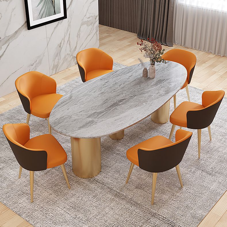 Luxury Sintered Stone Top Dining Table Oval Table with 3 Legs for Restaurant Clearhalo ' dining_table' 'Dining Tables & Seating' 'Dining Tables' 'furn' 'furn_dining_table' 'Furniture' 'furniture_dining_table' 'Kitchen & Dining Furniture' 'kitchen&dining_furn' 'kitchen' 'kitchen_dining_table' 1200x1200_71529dce-92b2-4644-bb80-d0779af2c235