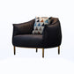 Solid Color Living Room Leather Arms Included with Goldtone Legs Barrel Chair Clearhalo 'Accent Chairs' 'accent_chairs' 'Chairs & Seating' 'furn' 'furn_accent_chairs' 'Furniture' 'Living Room Furniture' 1200x1200_71536f83-888d-407f-94bc-3054ac14927c