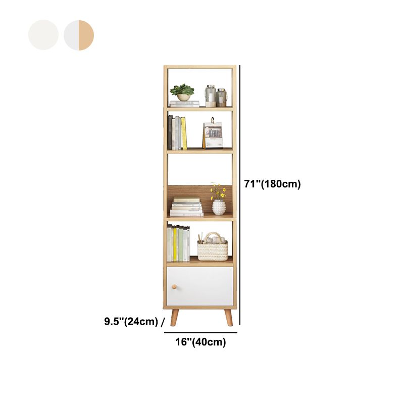Scandinavian Manufactured Wood Standard Bookshelf Vertical Open Bookshelf with Door Clearhalo 'Bookcases' 'furn' 'furn_bookcases' 'Furniture' 'furniture_bookcases' 'kitchen' 'kitchen_bookcases' 'Living Room Furniture' 'Office Furniture' 1200x1200_71546045-fd68-4512-b206-7d00a995a7d7