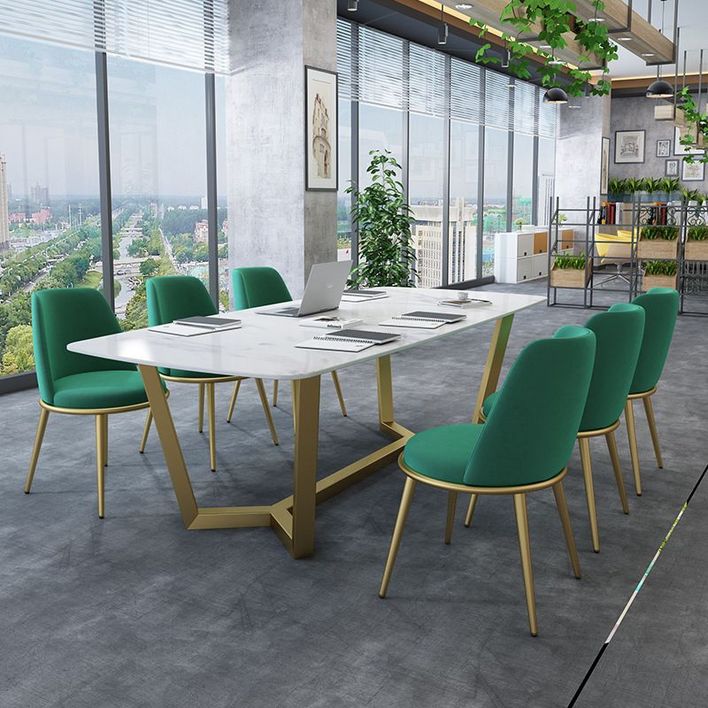 Moderne 1/7-delige eetset rechthoekige stenen eettafel voor café-eetkamer