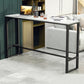 Marble Counter Height Table with Rectangle Table Top Trestle Table - 41.3" H Clearhalo 'Bar Furniture' 'Bar Tables' 'bar_tables' 'furn' 'furn_bar_tables' 'Furniture' 'furniture_bar_tables' 'Kitchen & Dining Furniture' 1200x1200_7157a5b3-459c-4535-8cd1-b628c3cf6e6f