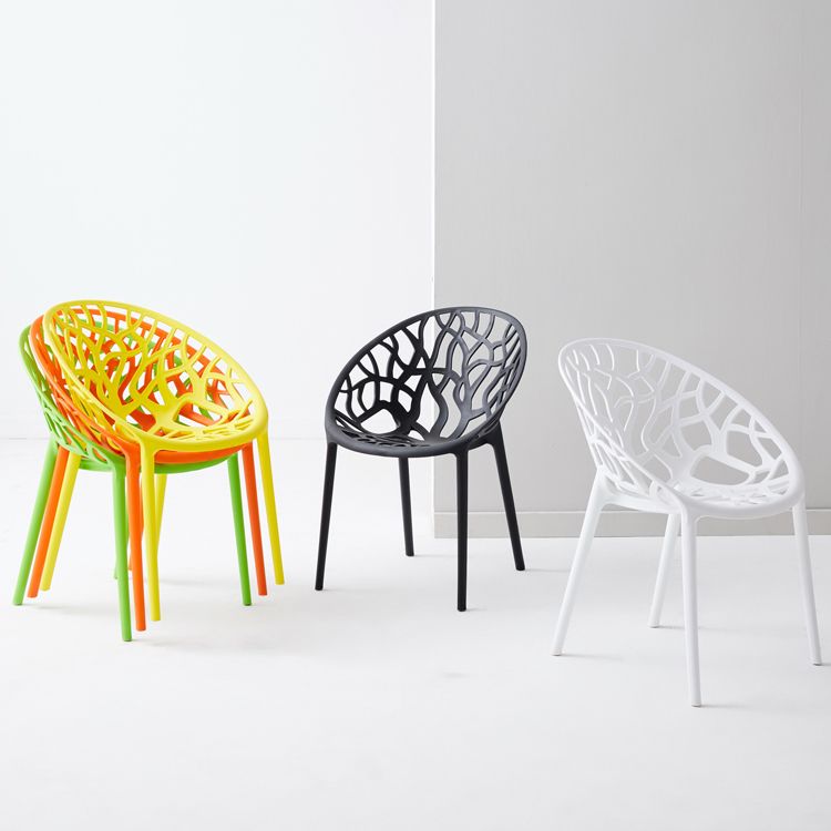 Scandinavian Plastic Dining Chair Cross Back Side Chair with 4 Legs for Home Use Clearhalo ' kitchen&dining_furn' 'Dining Chairs' 'Dining Tables & Seating' 'dining_chair' 'furn' 'furn_dining_chair' 'Furniture' 'furniture_dining_chair' 'Kitchen & Dining Furniture' 'kitchen' 1200x1200_7157f224-1224-48f6-a456-2cd632e947e9