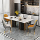 Marble Dining Table for Restaurant Luxury Rectangle Table with Gold Metal Pedestal Clearhalo ' dining_table' 'Dining Tables & Seating' 'Dining Tables' 'furn' 'furn_dining_table' 'Furniture' 'furniture_dining_table' 'Kitchen & Dining Furniture' 'kitchen&dining_furn' 'kitchen' 'kitchen_dining_table' 1200x1200_7158d647-bc33-4506-b43c-92fc797bebc3