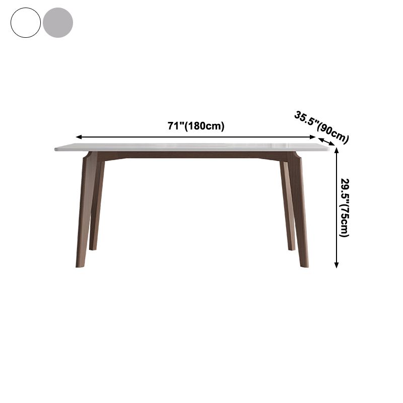 Sintered Stone Two-Color Dining Table Mid-Century Modern 4 Legs Table for Dining Room Clearhalo ' dining_table' 'Dining Tables & Seating' 'Dining Tables' 'furn' 'furn_dining_table' 'Furniture' 'furniture_dining_table' 'Kitchen & Dining Furniture' 'kitchen&dining_furn' 'kitchen' 'kitchen_dining_table' 1200x1200_715970ba-cabb-468c-8538-0f739641ac52