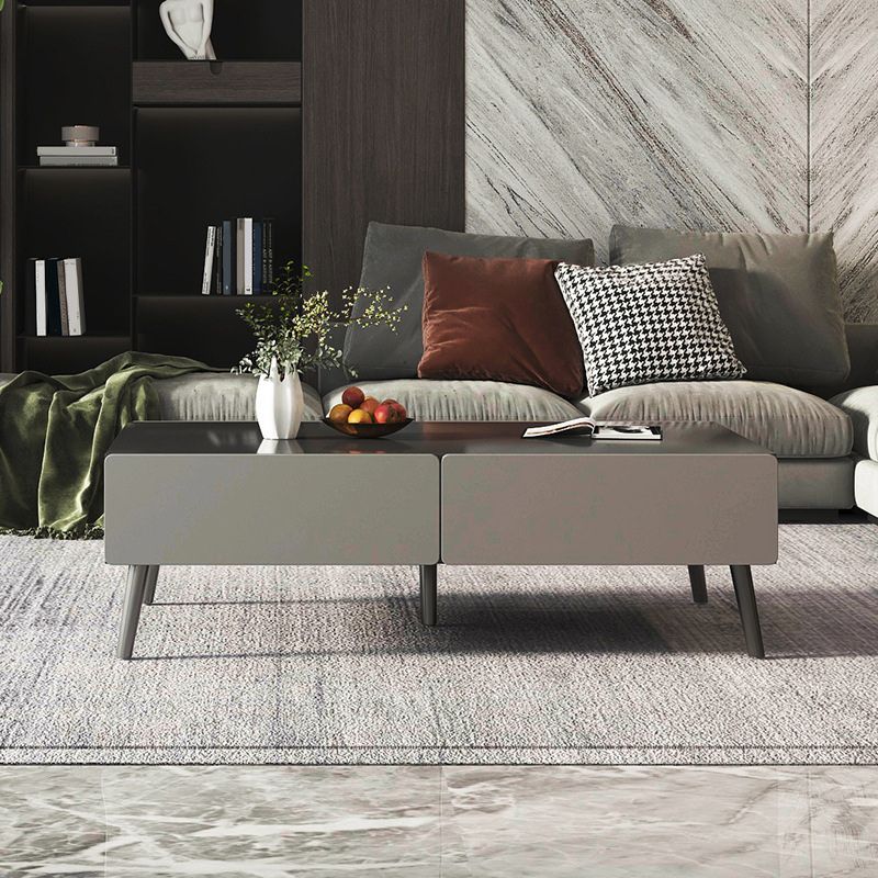 Stone Rectangle Contemporary Coffee Table 4 Legs Coffee Table Clearhalo 'Coffee & Accent Tables' 'Coffee Tables' 'coffee_tables' 'furn' 'furn_coffee_tables' 'Furniture' 'Living Room Furniture' 1200x1200_7159c084-6de1-465d-8df7-90a0596c9652