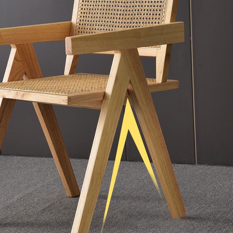 Contemporary Style Rubberwood Chair Open Back Arm Kitchen Dining Chairs Clearhalo ' kitchen&dining_furn' 'Dining Chairs' 'Dining Tables & Seating' 'dining_chair' 'furn' 'furn_dining_chair' 'Furniture' 'furniture_dining_chair' 'Kitchen & Dining Furniture' 'kitchen' 1200x1200_715baf11-b664-44dc-805b-2ea13ede73e9