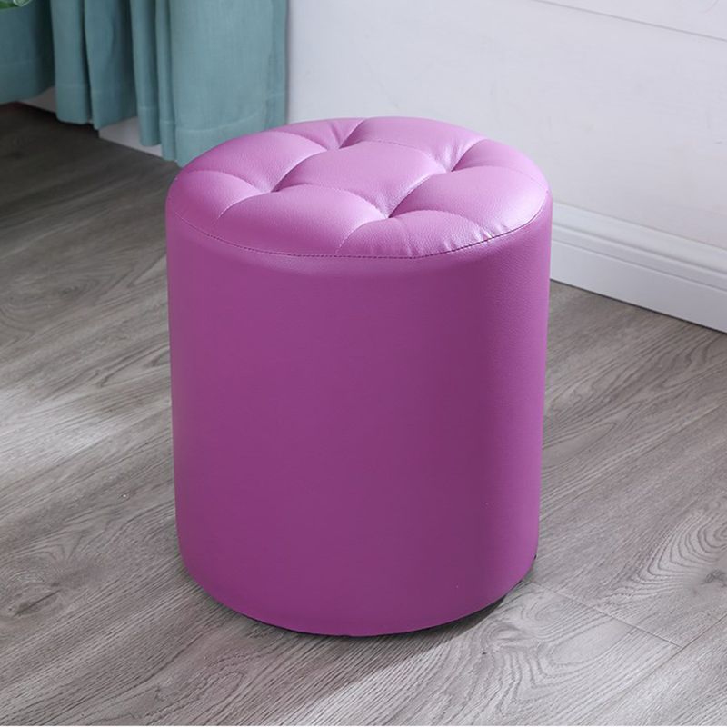 Modern Cylinder Shape Boucle Pouf Plain PU Leather Tufted Ottoman Footrest Clearhalo 'furn' 'furn_ottomans_poufs' 'Furniture' 'Living Room Furniture' 'Ottomans & Poufs' 'ottomans_poufs' 1200x1200_715d693b-eb9f-42b6-b2eb-a87f40e24358