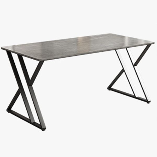 Contemporary Writing Desk Antique Finish Gaming Desk with Metal Legs Clearhalo 'furn' 'furn_office_desk' 'Furniture' 'Office Desks' 'Office Furniture' 'office_desk' 1200x1200_715f0d29-f1e6-427a-9c6c-f5dd1c572a95