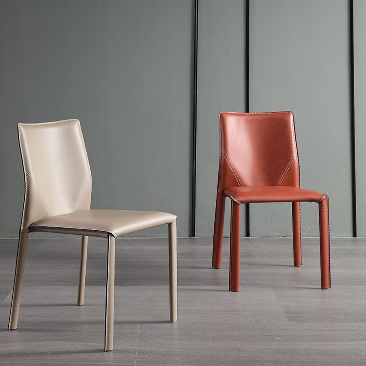 Silla de brazo sin brazo de comedor silla de comedor de cuero falso