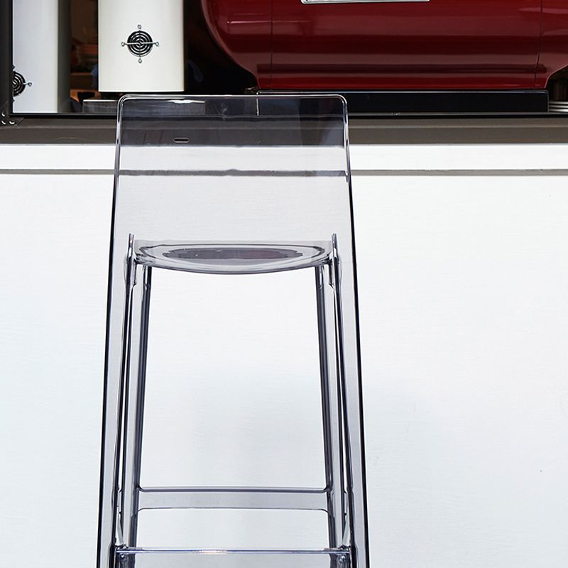 Contemporary Plastic Low Back Indoor Bar Stool with Footrest