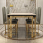 Tavolo da pranzo rettangolare in stile glam con base in metallo con 4 gambe