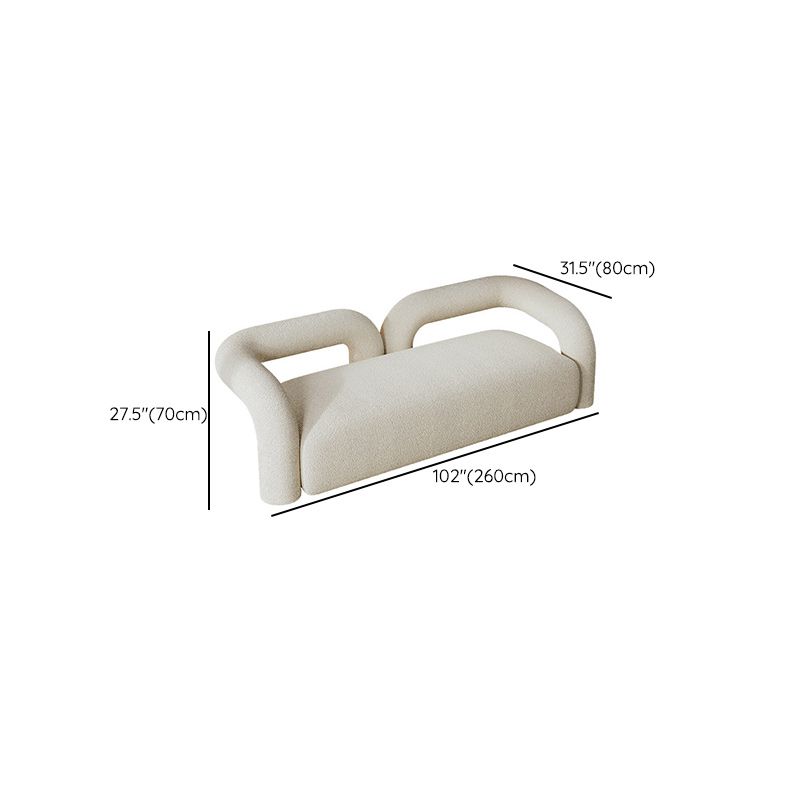 Sofá blanco contemporáneo con brazo de esmoquin y espalda apretada en lana