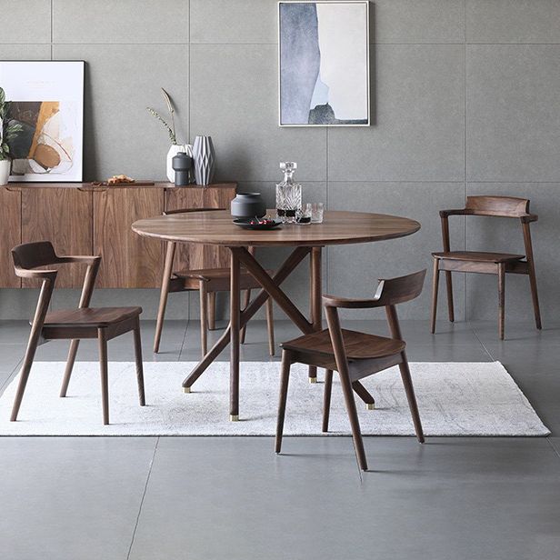 Home Scandinavian Style Wood Dining Chair Open Back Dining Side Chair with Arm Clearhalo ' kitchen&dining_furn' 'Dining Chairs' 'Dining Tables & Seating' 'dining_chair' 'furn' 'furn_dining_chair' 'Furniture' 'furniture_dining_chair' 'Kitchen & Dining Furniture' 'kitchen' 1200x1200_716615d4-ffac-4f30-8095-ca253d8541fa