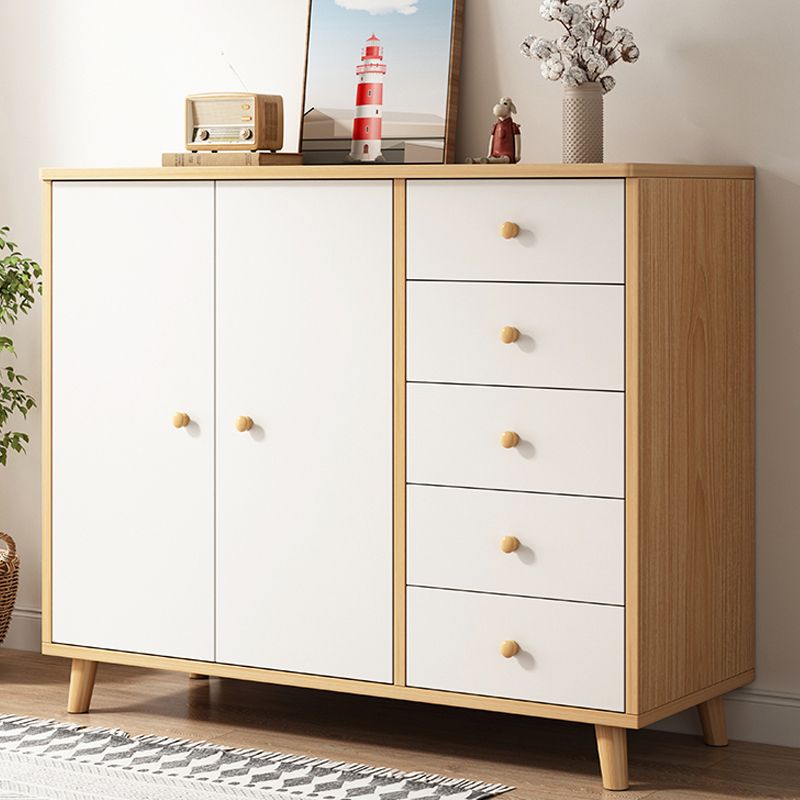 Contemporary Rectangle Storage Cabinet with Drawer Wooden Accent Cabinet
