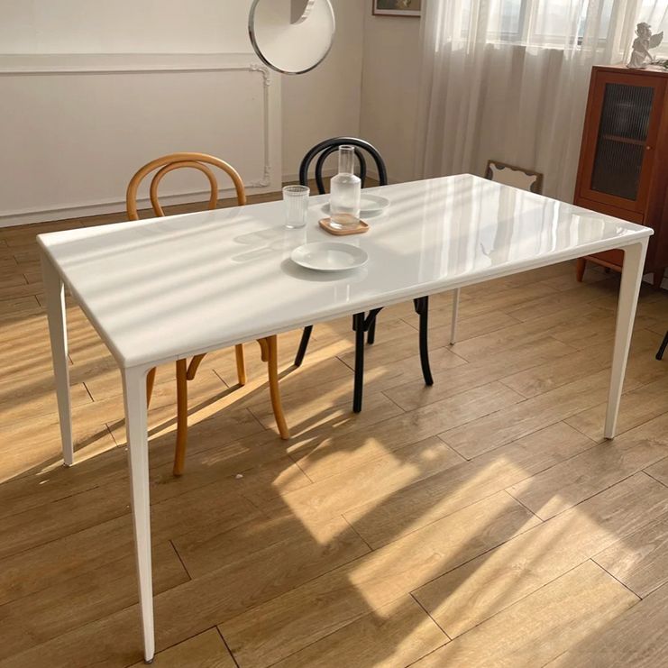 Contemporary Rectangle Dining Table Sintered Stone Dining Table with 4 White Legs Clearhalo ' dining_table' 'Dining Tables & Seating' 'Dining Tables' 'furn' 'furn_dining_table' 'Furniture' 'furniture_dining_table' 'Kitchen & Dining Furniture' 'kitchen&dining_furn' 'kitchen' 'kitchen_dining_table' 1200x1200_71669477-51da-41d0-ab87-21fe5ebfad28