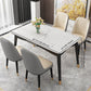 Contemporary Rectangle Dinette Set Sintered Stone Top Dining Table Furniture with Removable Leaf Clearhalo 'Dining Room Sets' 'Dining Tables & Seating' 'dining_room_set' 'furn' 'furn_dining_room_set' 'Furniture' 'furniture_dining_room_set' 'Kitchen & Dining Furniture' 'kitchen&dining_furn' 'kitchen' 1200x1200_7167133f-709d-4386-bc0e-b40a683dae47