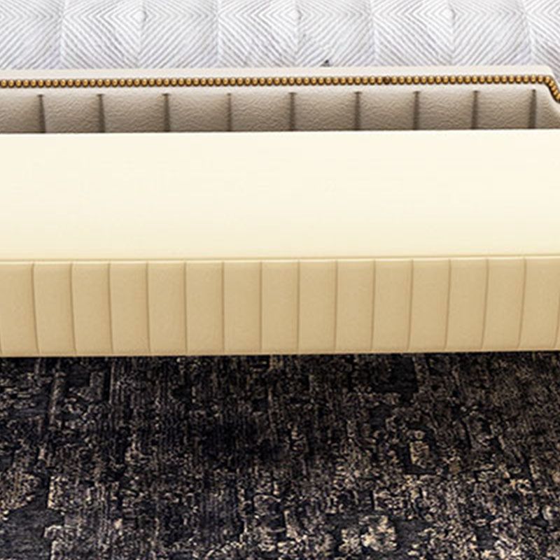 Contemporary Upholstered Bench Oval 16.5" Height Bedroom Bench with Metal Legs Clearhalo 'Benches' 'Chairs & Seating' 'furn' 'furn_benches' 'Furniture' 'Living Room Furniture' 1200x1200_7167a5d2-adf9-4ab5-bde3-dea45e3686d7