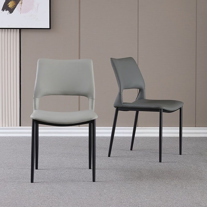 Industrial Style Open Back Dining Side Chair Leather Dining Chairs for Home Clearhalo ' kitchen&dining_furn' 'Dining Chairs' 'Dining Tables & Seating' 'dining_chair' 'furn' 'furn_dining_chair' 'Furniture' 'furniture_dining_chair' 'Kitchen & Dining Furniture' 'kitchen' 1200x1200_71683e3f-07e5-428a-aafe-b35e4fc7fd58