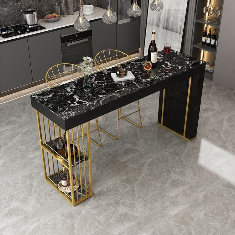 Tavolo da bar in pietra in stile glam rettangolare bar-altezza tavolo da bistrot pub