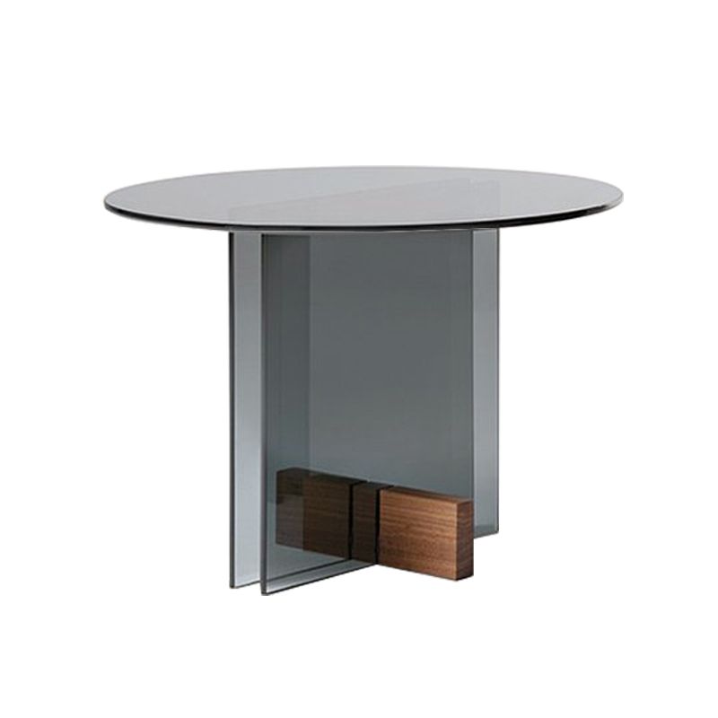 Tavolino moderno da 21,6 pollici in vetro rotondo.