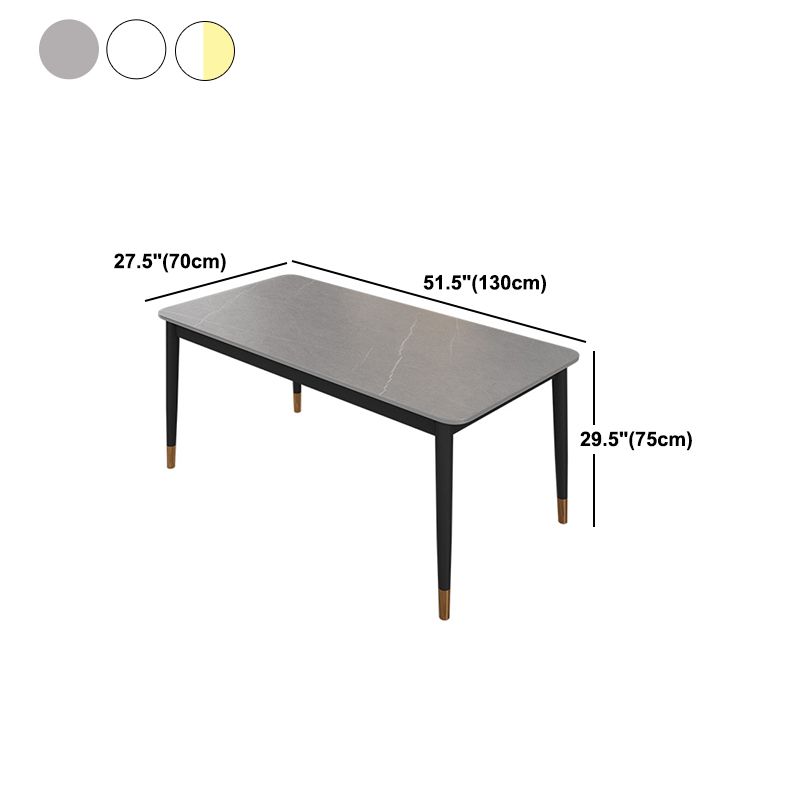 Glam Rectangle Dining Table Set 1/4/5/7 Pieces Dinette Set with Sintered Stone Top Clearhalo 'Dining Room Sets' 'Dining Tables & Seating' 'dining_room_set' 'furn' 'furn_dining_room_set' 'Furniture' 'Kitchen & Dining Furniture' 1200x1200_716b8568-4e13-42bd-bac3-3953ee15f41d
