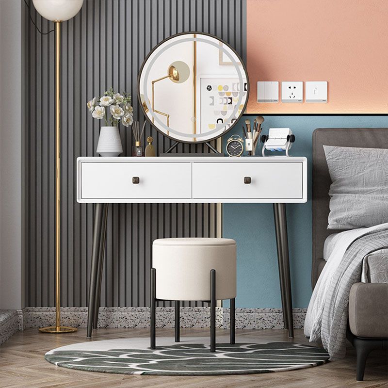 引き出し付きバニティストーンメイクドレッシングテーブルスツールセット-31.5 "H