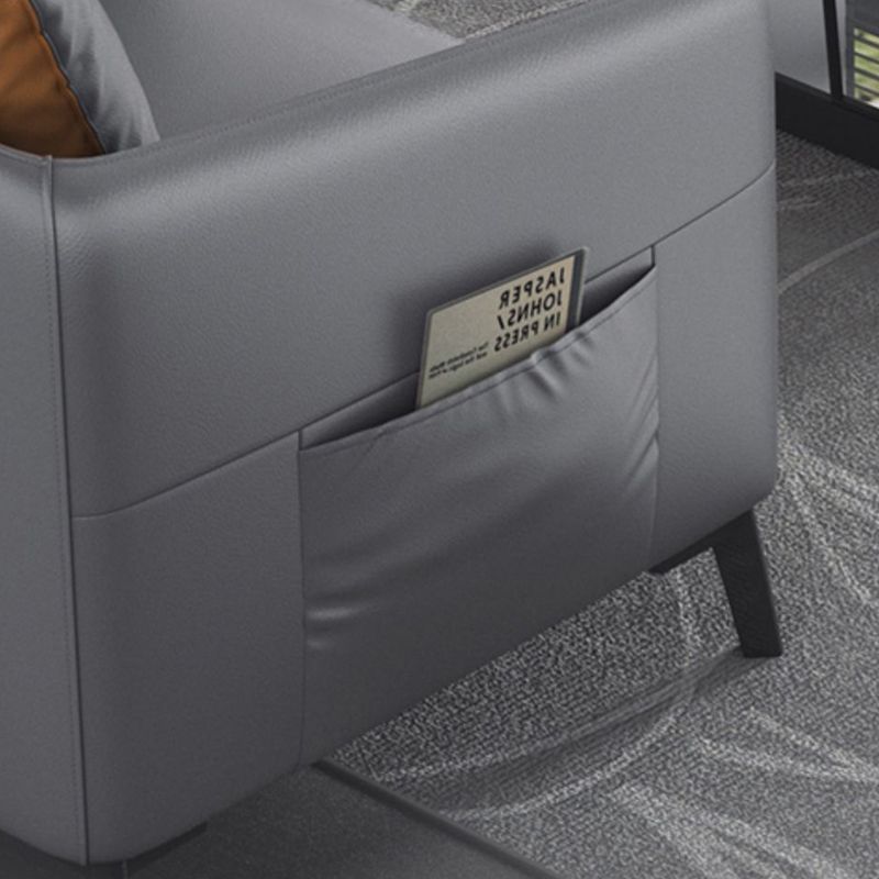 Canapé moderne à 3 places moderne du milieu du siècle canapé de bras carré en cuir avec rangement