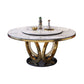 Sintered Stone Top Rotatable Round Table for Restaurant Luxury Dining Table Metal Base
