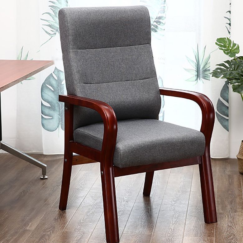High Solid Back Arm Chair Modern Upholstered Dining Armchair with Wood Legs Clearhalo ' kitchen&dining_furn' 'Dining Chairs' 'Dining Tables & Seating' 'dining_chair' 'furn' 'furn_dining_chair' 'Furniture' 'furniture_dining_chair' 'Kitchen & Dining Furniture' 'kitchen' 1200x1200_716ca1e3-eb75-4d59-b654-df2fcf7384a8