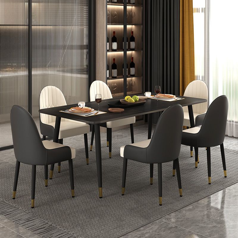 Modern 1/2/7 Pieces Dining Set Rectangle Stone Dining Table for Dining Room
