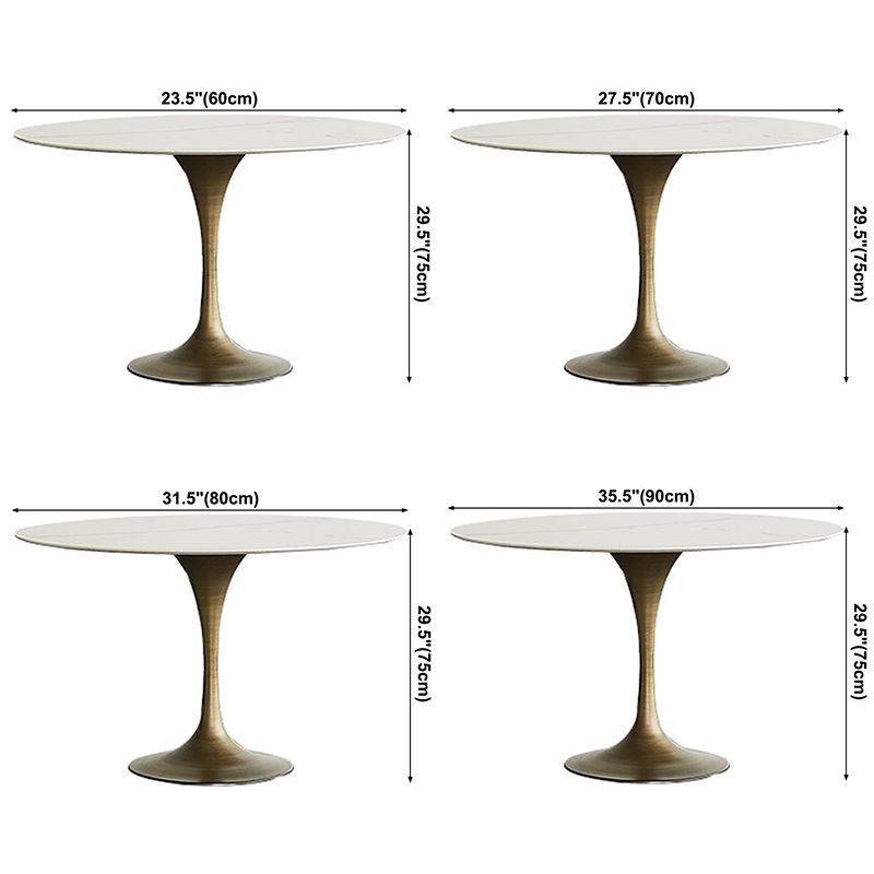 Contemporary Round Dining Table Sintered Stone Table with Brass Tulip Base Clearhalo ' dining_table' 'Dining Tables & Seating' 'Dining Tables' 'furn' 'furn_dining_table' 'Furniture' 'furniture_dining_table' 'Kitchen & Dining Furniture' 'kitchen&dining_furn' 'kitchen' 'kitchen_dining_table' 1200x1200_716deb71-eb5c-4afc-8c61-75a8c5da9e20