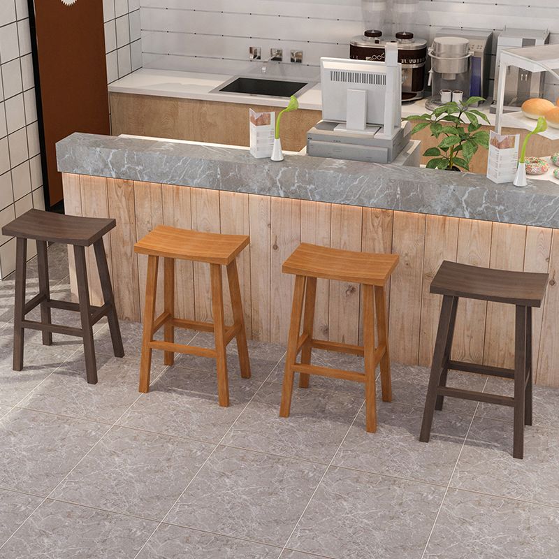 Industrial Armless Counter High Stool Solid Wood Backless Bistro Pub Stool with 4 Legs Clearhalo 'Bar Furniture' 'Bar Stools' 'bar_stools' 'furn' 'furn_bar_stools' 'Furniture' 'Kitchen & Dining Furniture' 1200x1200_716e602c-1708-459f-832a-3802d8cb9e24