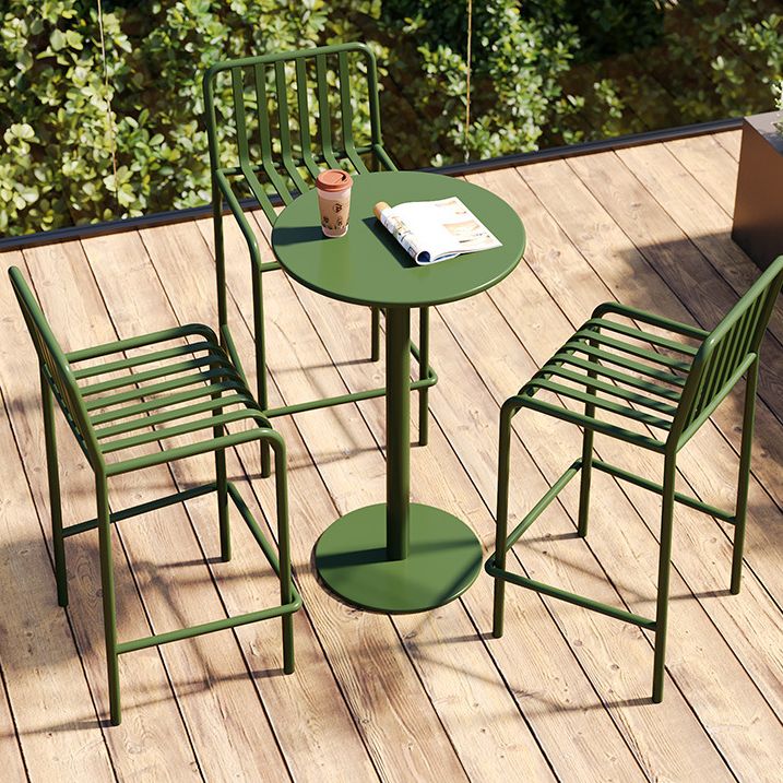 1/3/4 Pieces Industrial Round Bar Table Set Pub Table with Metal Pedestal Clearhalo 'Bar Furniture' 'furn' 'furn_home_bar_bar_sets' 'Furniture' 'Home Bars & Bar Sets' 'home_bar_bar_sets' 'Kitchen & Dining Furniture' 1200x1200_716f852f-07cc-4a7d-8bf3-136ca3de23db