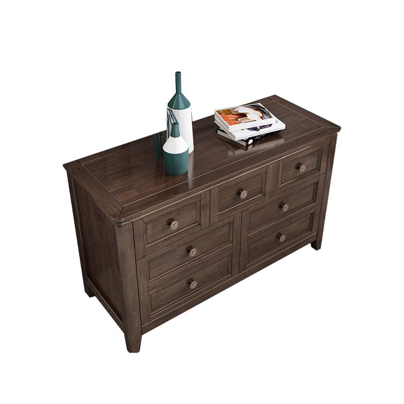 Poitrine de style traditionnel coffre de rangement de chambre à coucher avec plusieurs tiroirs