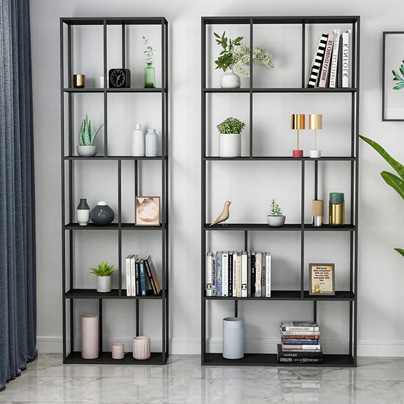 Modern Iron Geometric Shelf Living Room 78.74" Height Bookshelf Clearhalo 'Bookcases' 'furn' 'furn_bookcases' 'Furniture' 'Office Furniture' 1200x1200_7171ccad-894d-48b4-8da5-a0eaa25567c3