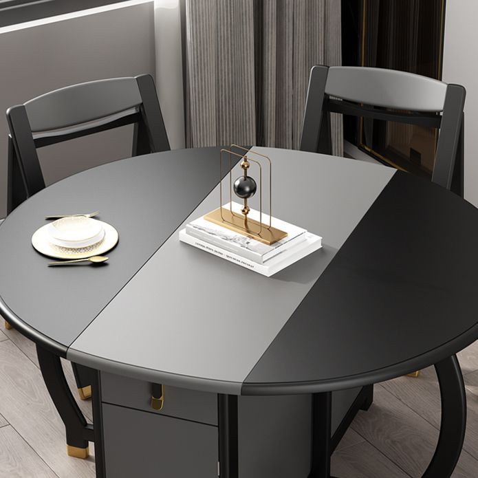 Mid-Century Modern Dining Table Round Solid Wood Drop-Leaf Dining Table for Home Use Clearhalo ' dining_table' 'Dining Tables & Seating' 'Dining Tables' 'furn' 'furn_dining_table' 'Furniture' 'furniture_dining_table' 'Kitchen & Dining Furniture' 'kitchen&dining_furn' 'kitchen' 'kitchen_dining_table' 1200x1200_71736d8d-2b57-4e5f-b746-742131a8adc7