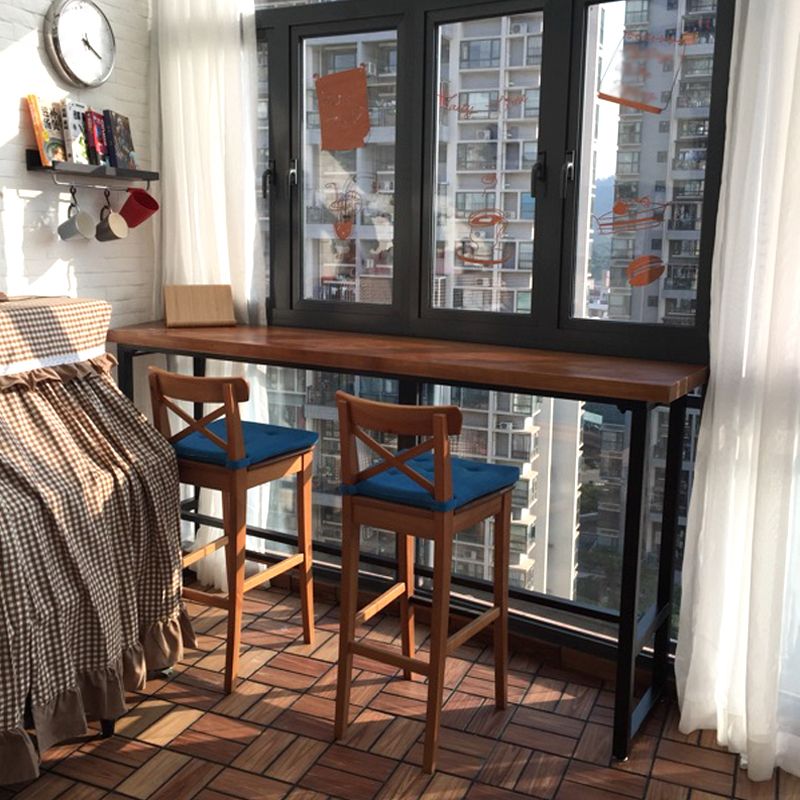 Industrial Rectangle Indoor Bar Dining Table Brown Pine Bistro Table Fixed Table Clearhalo 'Bar Furniture' 'Bar Tables' 'bar_tables' 'furn' 'furn_bar_tables' 'Furniture' 'furniture_bar_tables' 'Kitchen & Dining Furniture' 'kitchen&dining_furn' 'kitchen' 1200x1200_7175272b-3a99-423f-89ab-8b664b0eb4a9