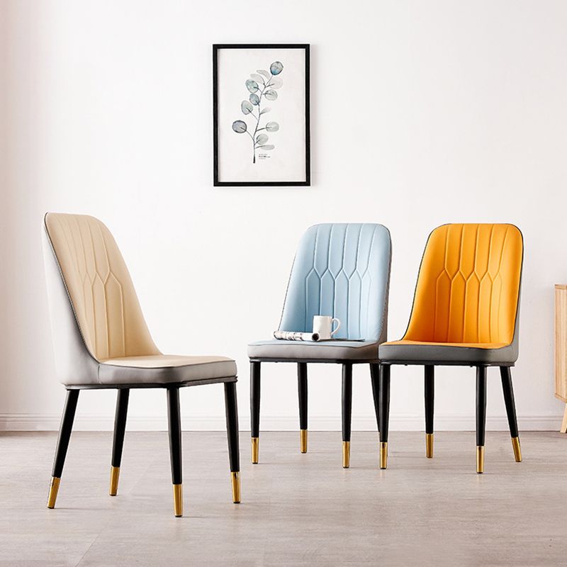 Nordic Style Metal Dining Accent Chair Dining Room Armless Dining Chairs Clearhalo ' kitchen&dining_furn' 'Dining Chairs' 'Dining Tables & Seating' 'dining_chair' 'Furniture' 'furniture_dining_chair' 'Kitchen & Dining Furniture' 'kitchen' 1200x1200_7177430d-7fc0-4004-b0eb-74fe8a05c249