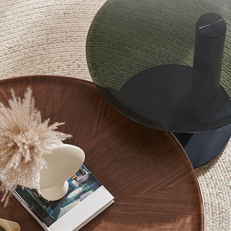 Modern Round Wood Single Coffee Table Pedestal Bunching Tables Clearhalo 'Coffee & Accent Tables' 'Coffee Tables' 'coffee_tables' 'furn' 'furn_coffee_tables' 'Furniture' 'Living Room Furniture' 1200x1200_71784b53-bc7c-4540-a9a8-c02fddd62b6a