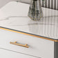 Glam White Vertical Stone Storage Chest Bedroom Chest with Drawers