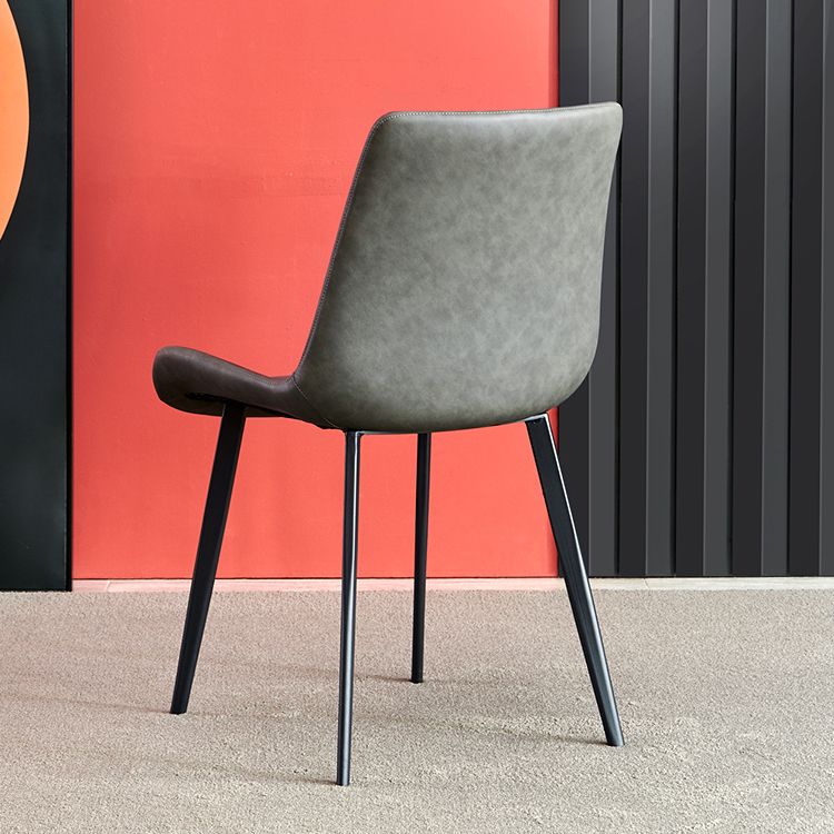 Metal Industrial Dining Room Chair Metallic Finish Solid Back Dining Chair Clearhalo ' kitchen&dining_furn' 'Dining Chairs' 'Dining Tables & Seating' 'dining_chair' 'furn' 'furn_dining_chair' 'Furniture' 'furniture_dining_chair' 'Kitchen & Dining Furniture' 'kitchen' 1200x1200_71790560-0d60-4b43-84d5-509fbdd8d906