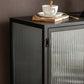 Puerto de vidrio de estilo contemporáneo aparador de buffet de metal para el hogar