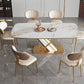 Mesa de comedor de piedra rectangular mesa de lujo tradicional con base de pedestal