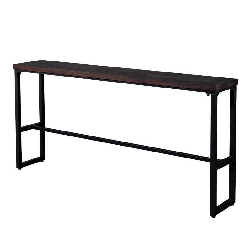 Table bistrot de bistrot table du bistrot en bois de pin rectangle avec base de chevalet en noir