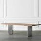 Rectangle Shape Glam Dining Table Double Pedestal Table with Solid Wood Clearhalo ' dining_table' 'Dining Tables & Seating' 'Dining Tables' 'furn' 'furn_dining_table' 'Furniture' 'furniture_dining_table' 'Kitchen & Dining Furniture' 'kitchen&dining_furn' 'kitchen' 'kitchen_dining_table' 1200x1200_717d78e6-a8cc-4f96-b9d0-471a00f32c92