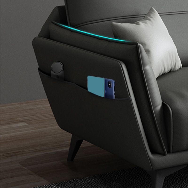 Fleckenabweisendes Kunstleder mit Stauraum, Wohnzimmersitzgelegenheit mit quadratischen Armlehnen